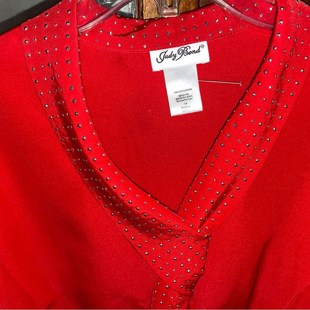 Stylish Red Women's Top by Judy Bond - Picture 3 of 3